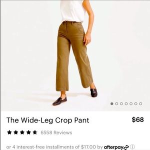 Everlane - The Wide Leg Crop Pant in Ochre - Size6